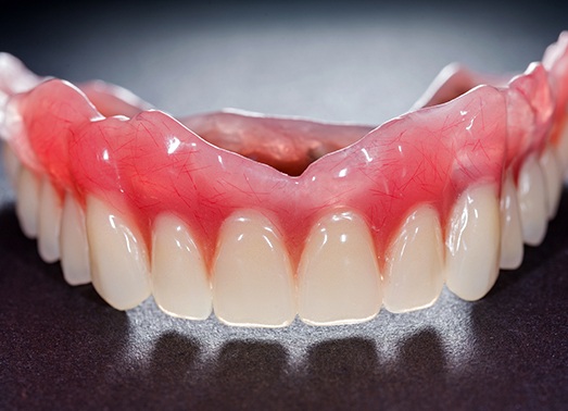 Full denture on table top