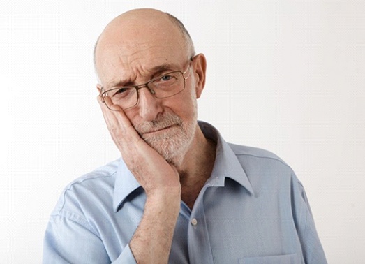 Old man in need of fast denture repair in Monroe.